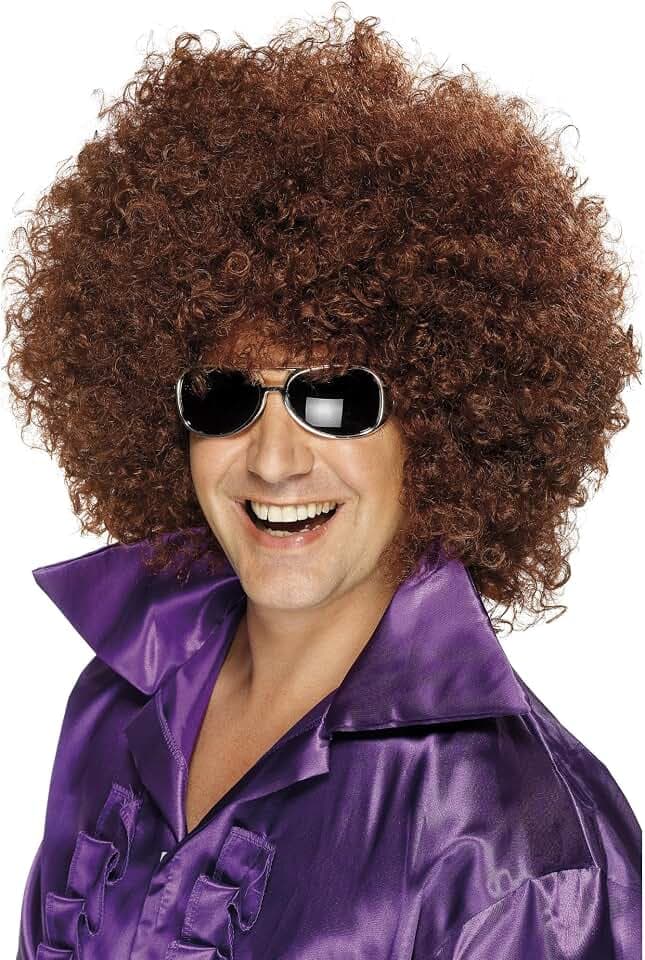 Smiffys Afro Perücke, Super-groß, Braun Halloween