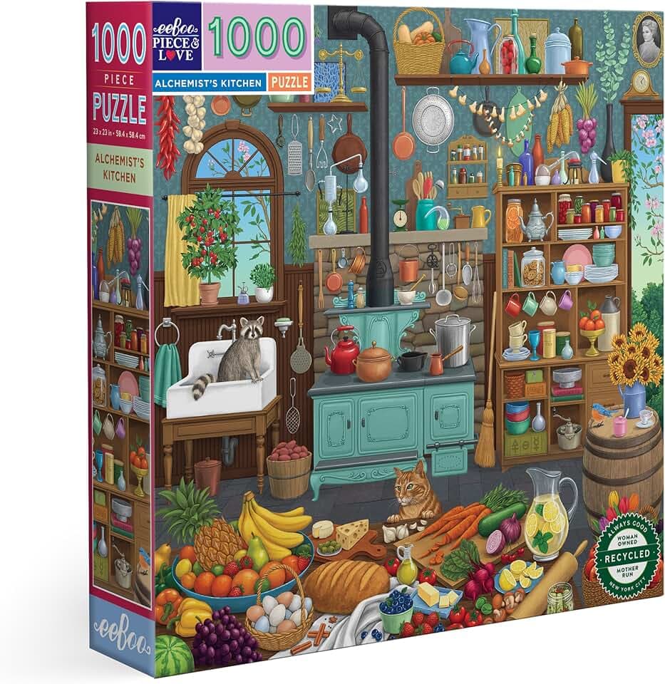 eeBoo Alchemist's Kitchen 1000 Piece Square Jigsaw Puzzle, 23" x 23"