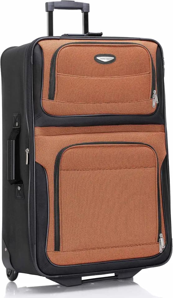 Travel Select Amsterdam Softside Expandable Luggage with Rolling Wheels, Orange, 29-Inch Large
