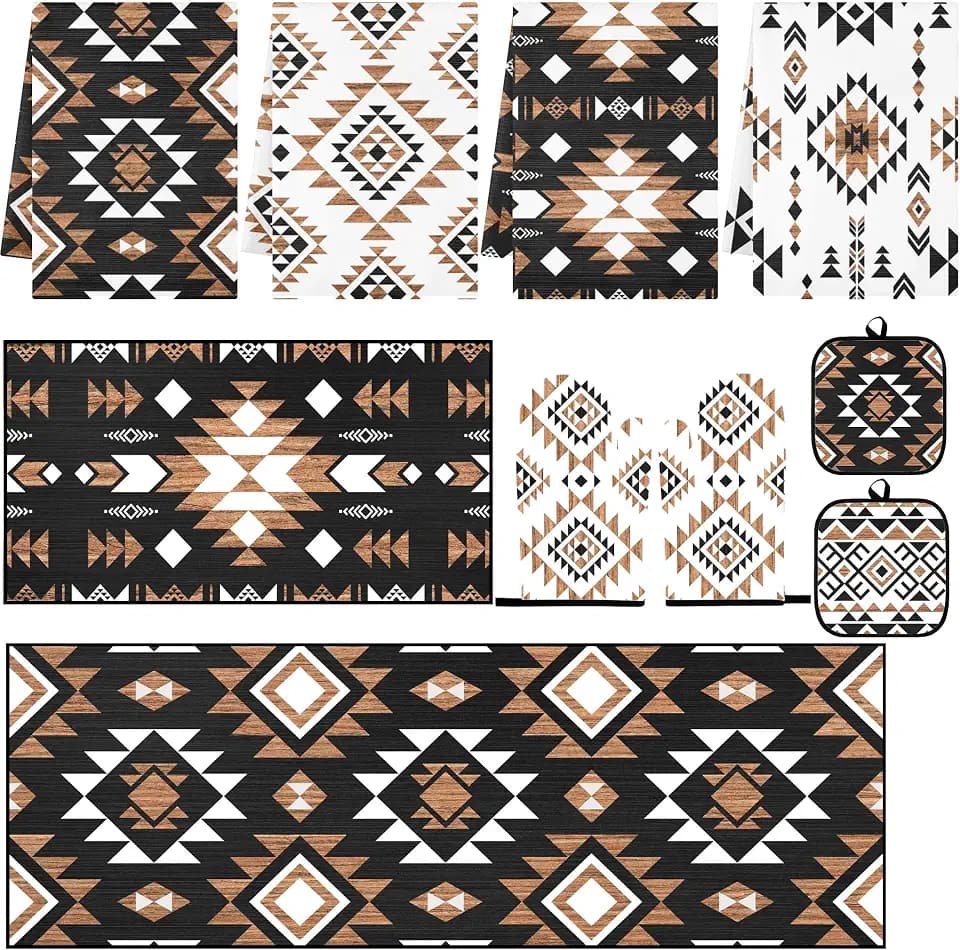10 Pack Kitchen Decor and Accessories Set, Western Boho