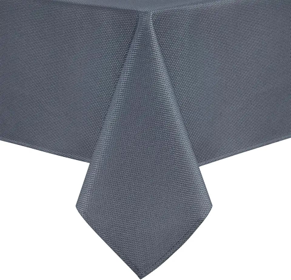 Hiasan Jacquard Textured Rectangle Tablecloth 54x108 Inch, Dark Grey