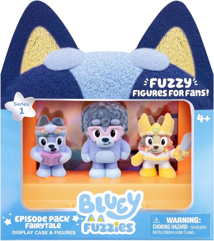 Bluey Fuzzies Episode Pack: Fairytale, 3 Flocked Mini-Figures