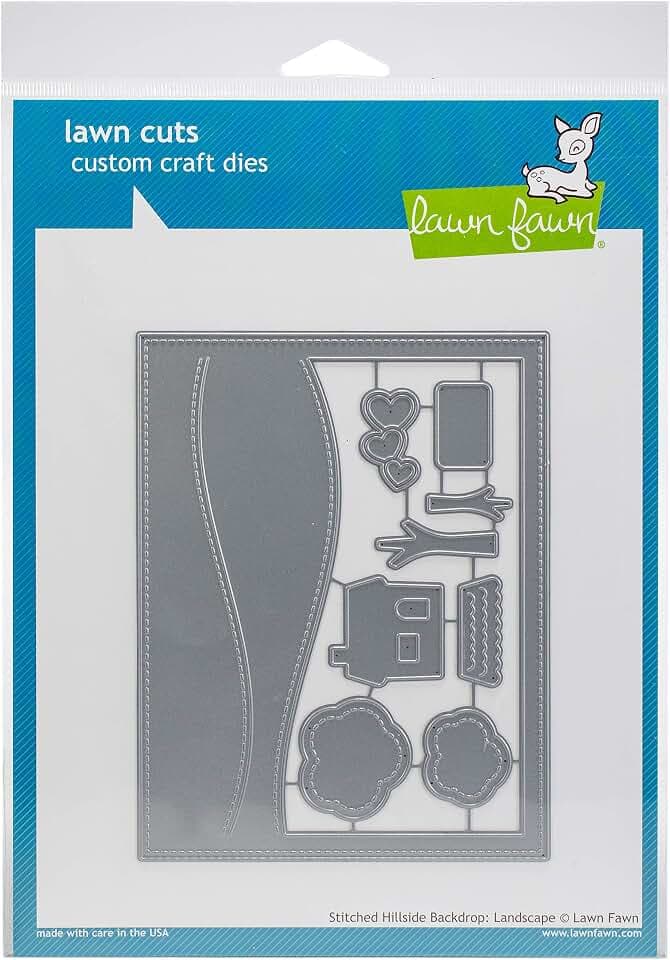 LAWN FAWN Lawn Cuts Custom Craft Die-Stitched Hillside Backdrop Landscape, Multicolor