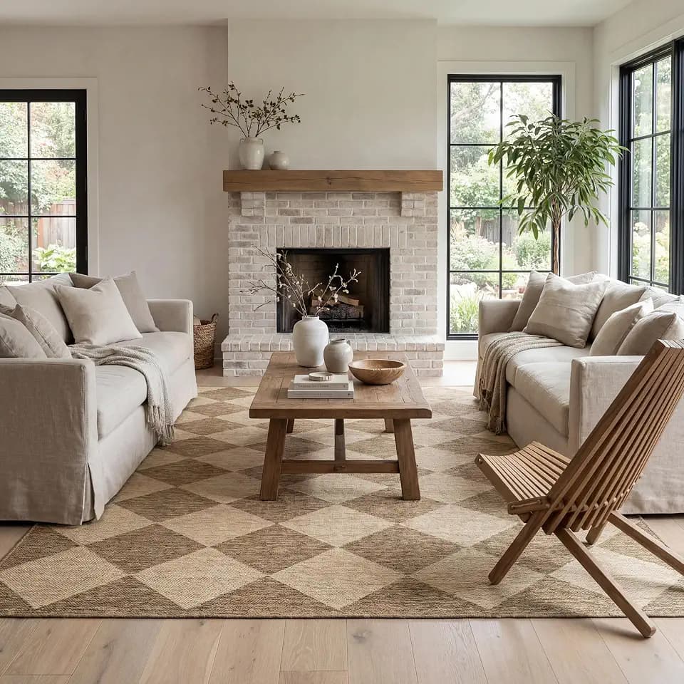 nuLOOM Sabina Brown Trellis Power Loomed Indoor/Outdoor Area Rug, 4' x 6'