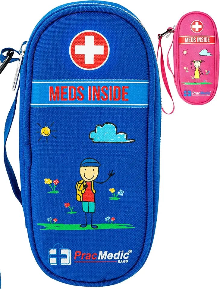 PracMedic Bags Epi Pens Carrying Case-Insulated Epipen Case for Kids (Blue)