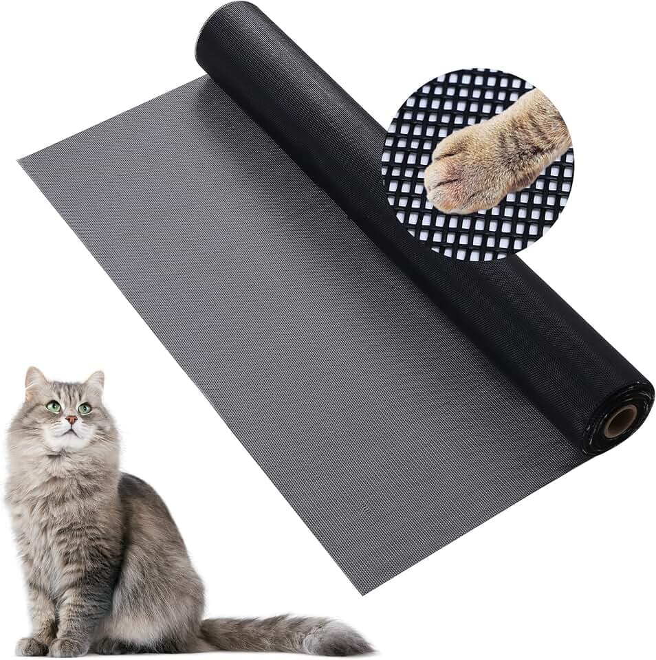 BAFLOTEX Pet Screen Mesh, 36 Inch x 100 Ft, Charcoal Fiberglass