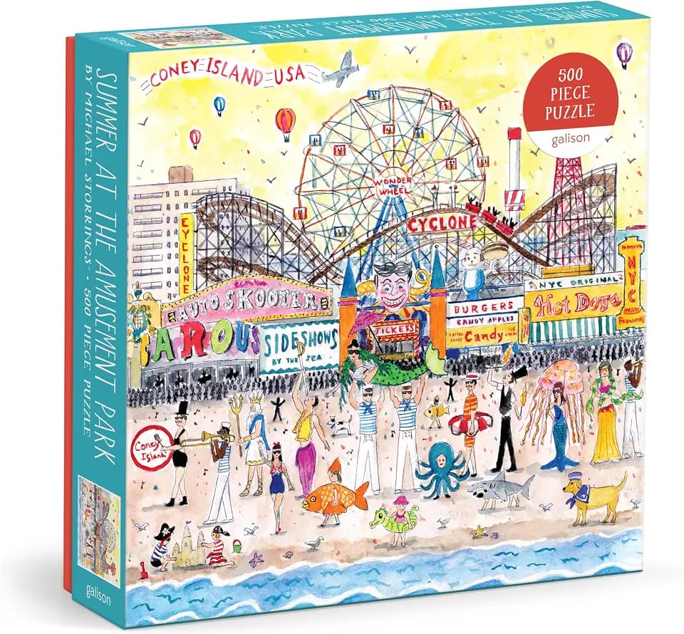 Galison - Summer At The Amusement Park 500 Piece Jigsaw Puzzle for Adults