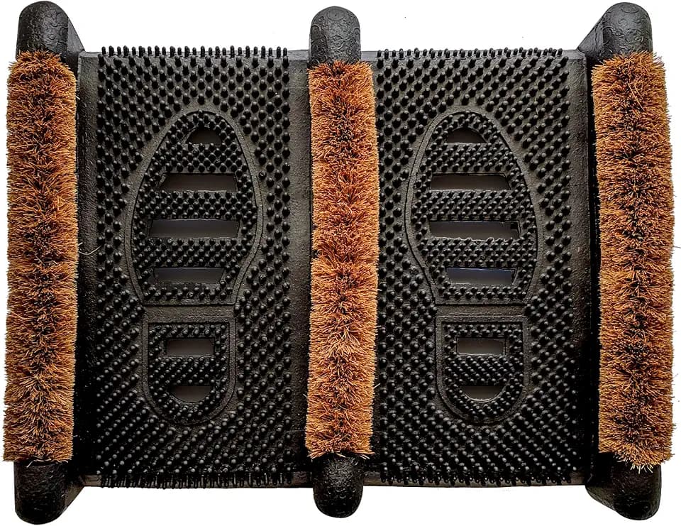 NINAMAR Mud Scrubber Rubber Brush Mat - Scrub & Scrape Muddy Shoes - 1 Pack