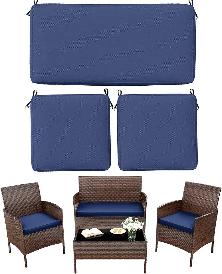 3 Pcs Outdoor Patio Chair Cushions,Waterproof Chair Pads,36x18x3,18x18x3