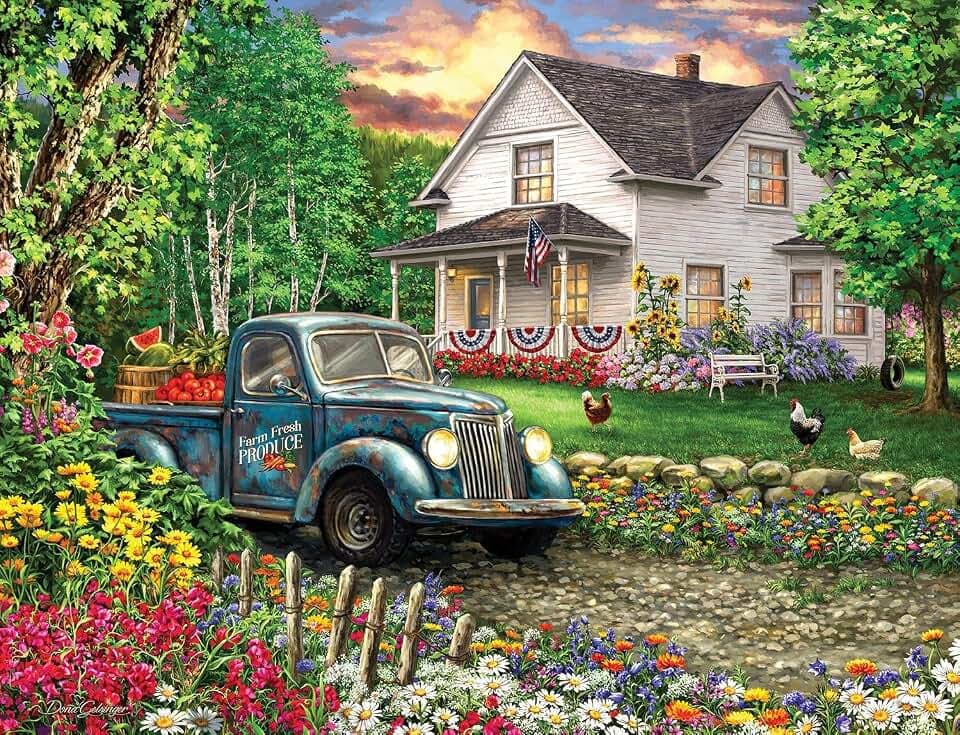 Springbok Simpler Times 500 Piece Farmhouse Jigsaw Puzzle for Adults