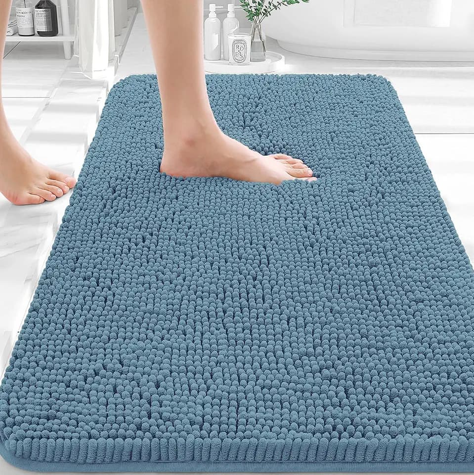 OLANLY Bathroom Rugs 36x24, Extra Soft Absorbent Chenille Bath Rugs