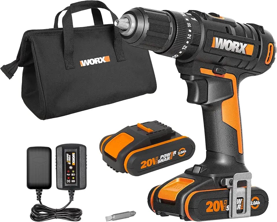 WORX WX370.1 Akku Schlagbohrschrauber 20V, inkl. 2x 2Ah Akkus & Ladegerät