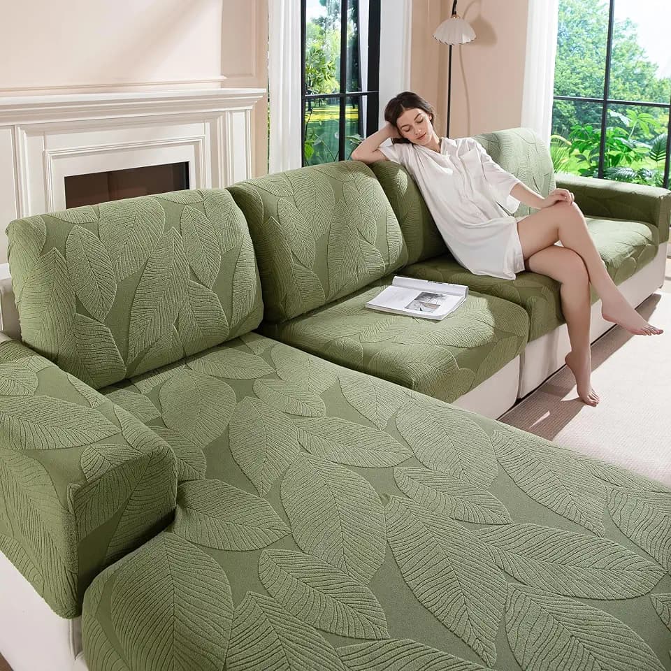 OHSIO Stretch Sofa Überzug - Rutschfester Sofa Sitzkissenbezug