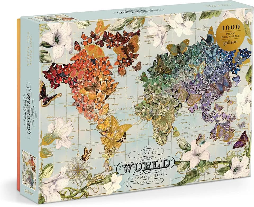 Galison - Winged Metamorphosis 1000 Piece Jigsaw Puzzle with Foil