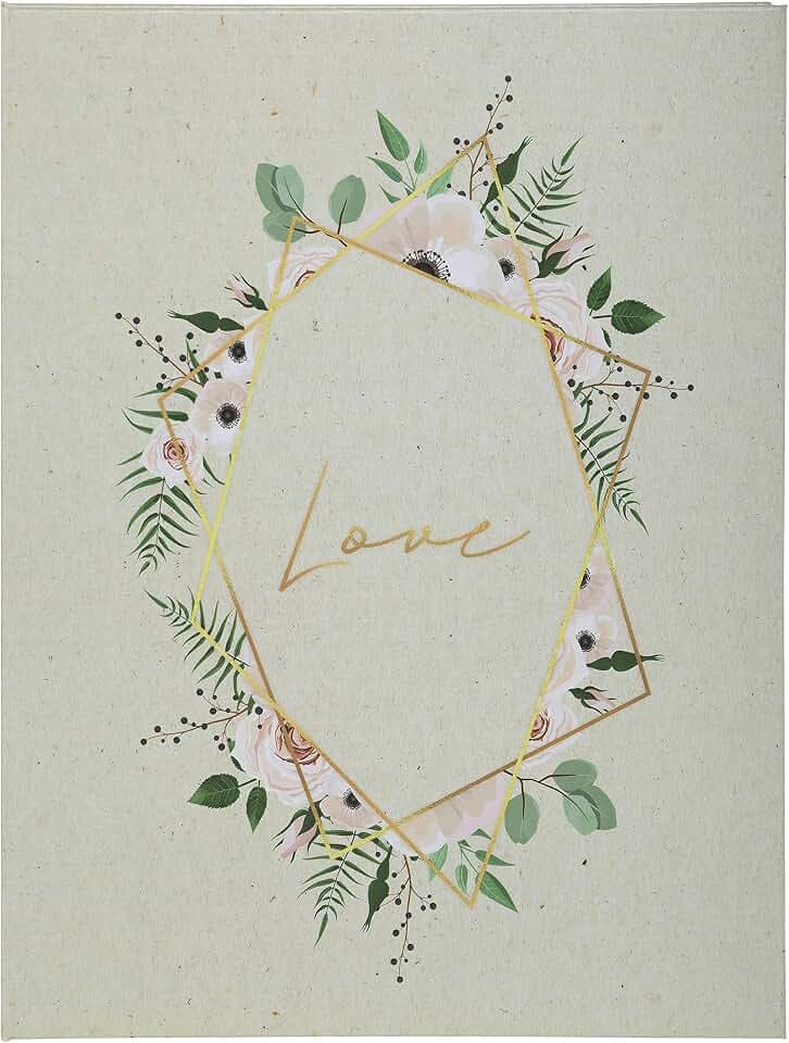 Exacompta 4718E Gästebuch Landidylle mit 100 Seiten, Goldschnitt, 27 x 22cm, Elfenbein, ideal für Hochzeit