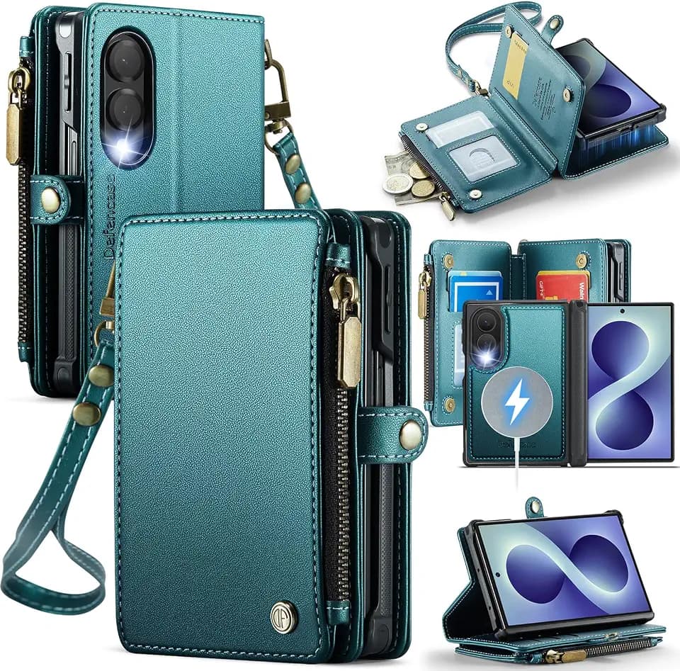 Defencase for Galaxy Z Fold 8 Case Wallet Compatible with Magsafe, Green