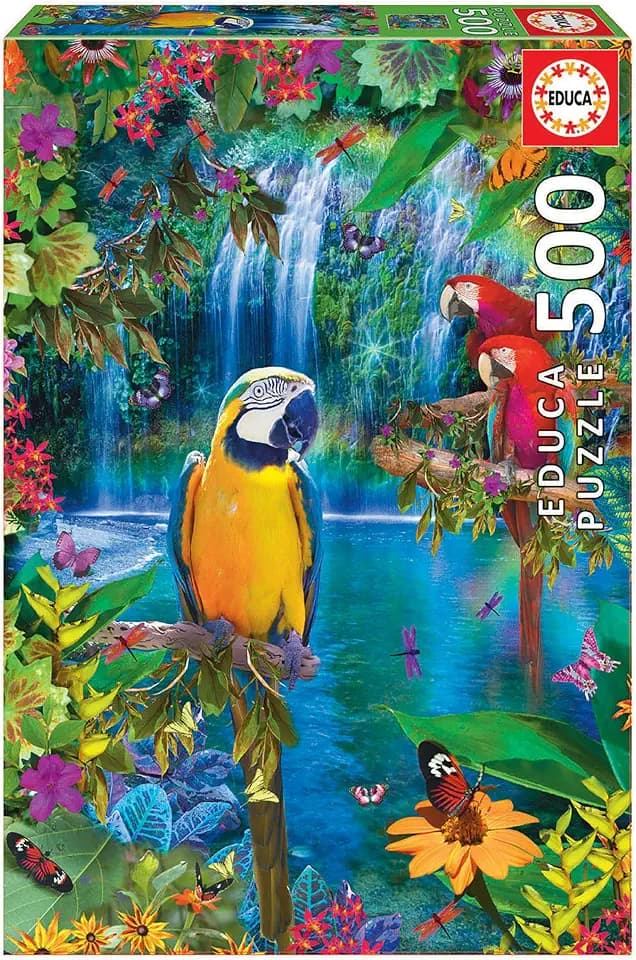 Educa - Puzzle 500 Teile für Erwachsene | Vögel in den Tropen, 500 Teile Puzzle für Erwachsene und Kinder ab 11 Jahren, Regenwald, Papagei (15512)