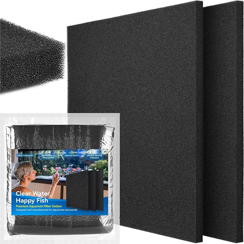 Borlech Aquarium-Filterschwamm-Pad, Filtermedien-Schaumstoffschwämme, Filterzubehör für Aquarien und Teiche (47 x 47 x 2 cm, 50 PPI, 2 Stück)