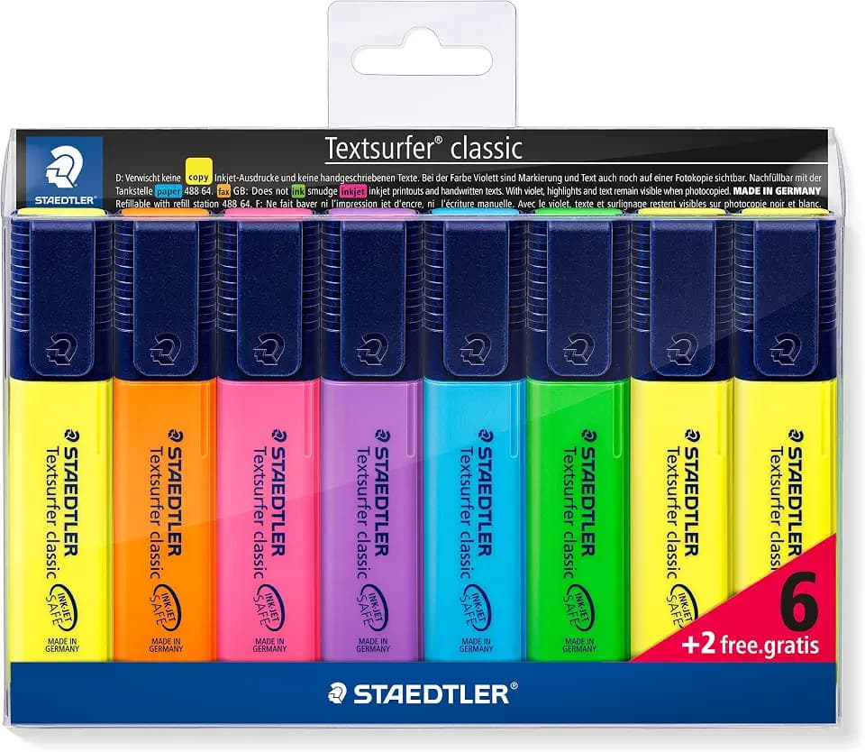 STAEDTLER Textsurfer Classic 364 Textmarker – 4er, Vintage-Farben