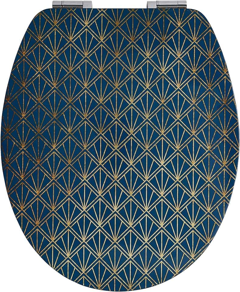 Wirquin 20722720 Trendy Line Diplomat Deckel, Art Deco Blue | MDF, Absenkautomatik, Scharniere aus Edelstahl, U-Form