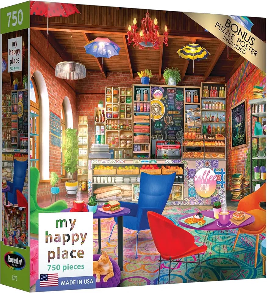 RoseArt My Happy Place Boho Coffeeshop 750 Piece Jigsaw Puzzle