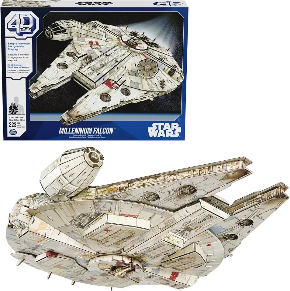 4D Build - Star Wars Millennium Falcon - detailreicher 3D-Modellbausatz aus hochwertigem Karton, 223 Teile, für Star Wars Fans ab 12 Jahren
