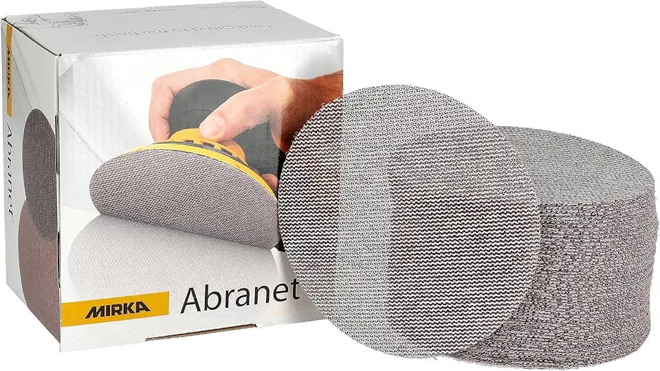 Mirka Abranet 5 Inch 80 Grit Mesh Sanding Discs, Hook and Loop, 50 Pack