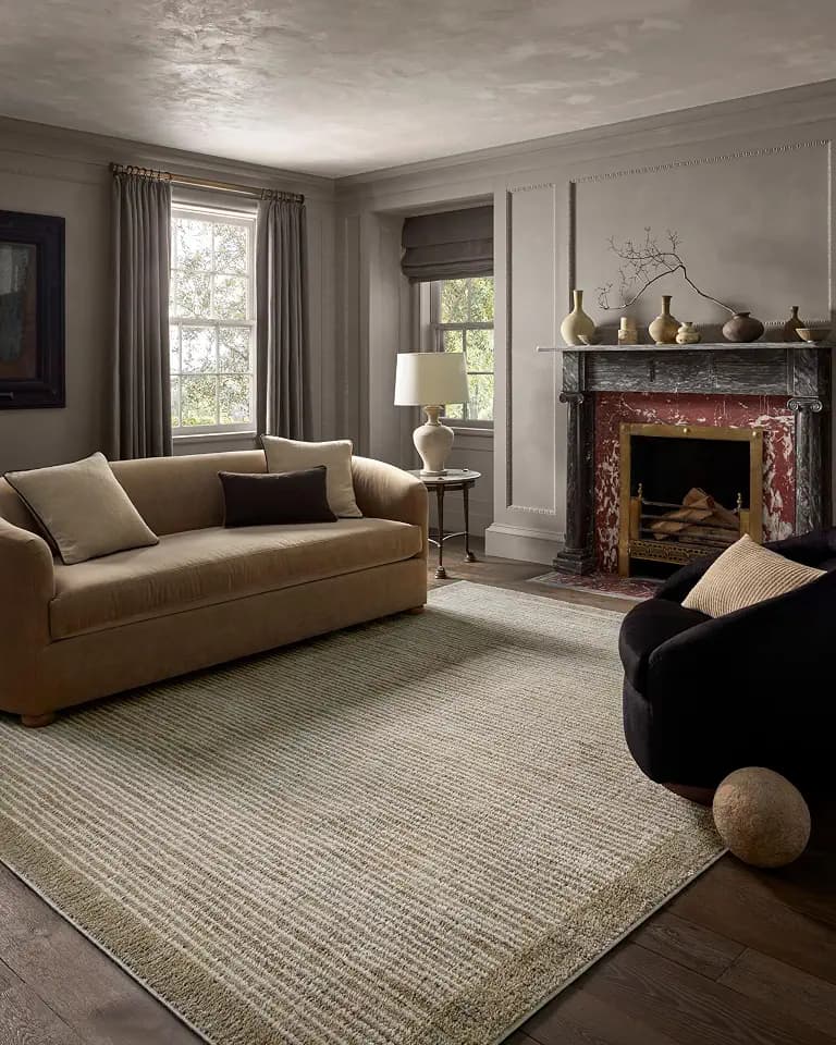 Loloi Jeremiah Brent Bleecker Sand/Charcoal 4'-0" x 6'-0" Accent Rug