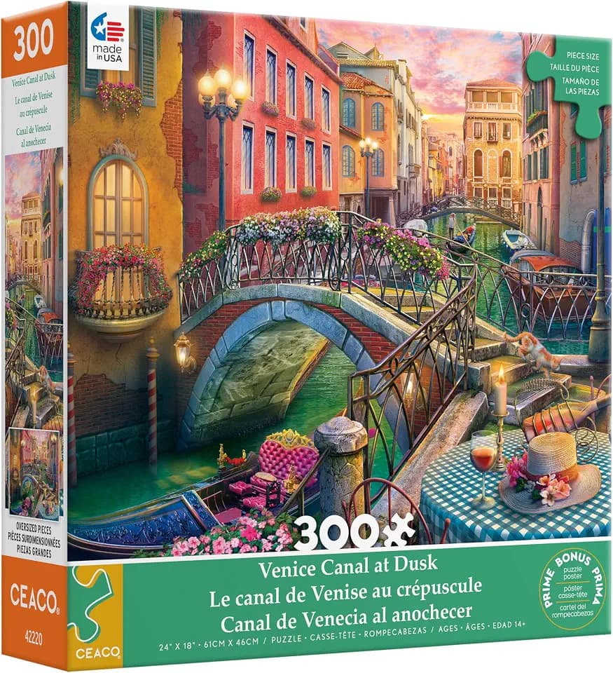 Ceaco - Venice Canal at Dusk - 300 Large Piece Jigsaw Puzzle for Adults