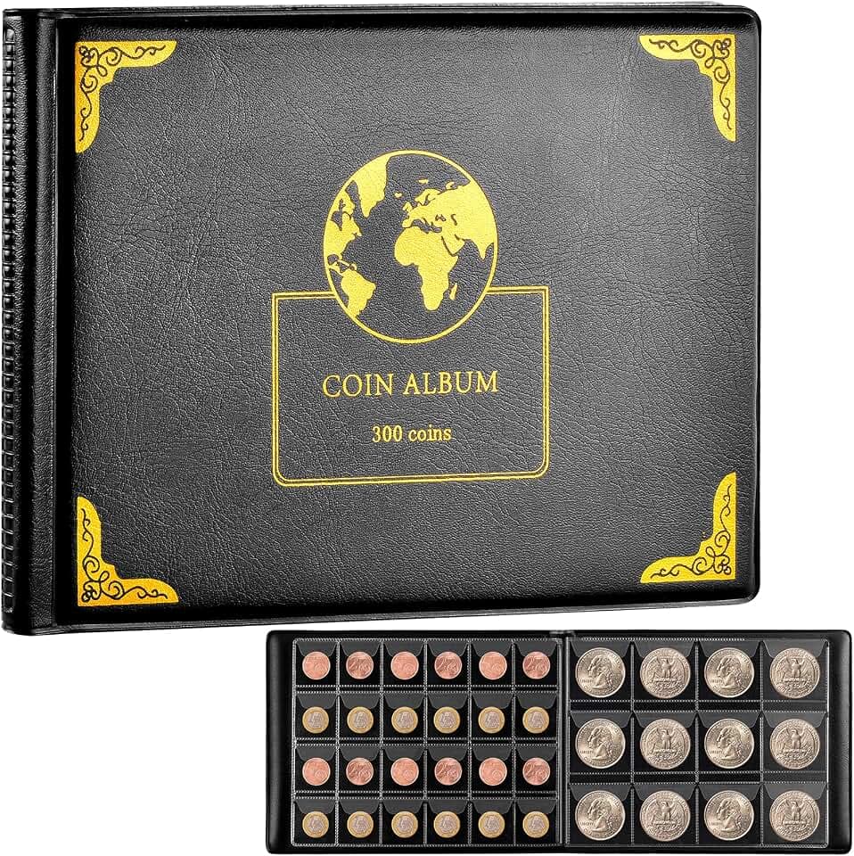 300-Pocket Coin Collection Album for Coins up to 38mm