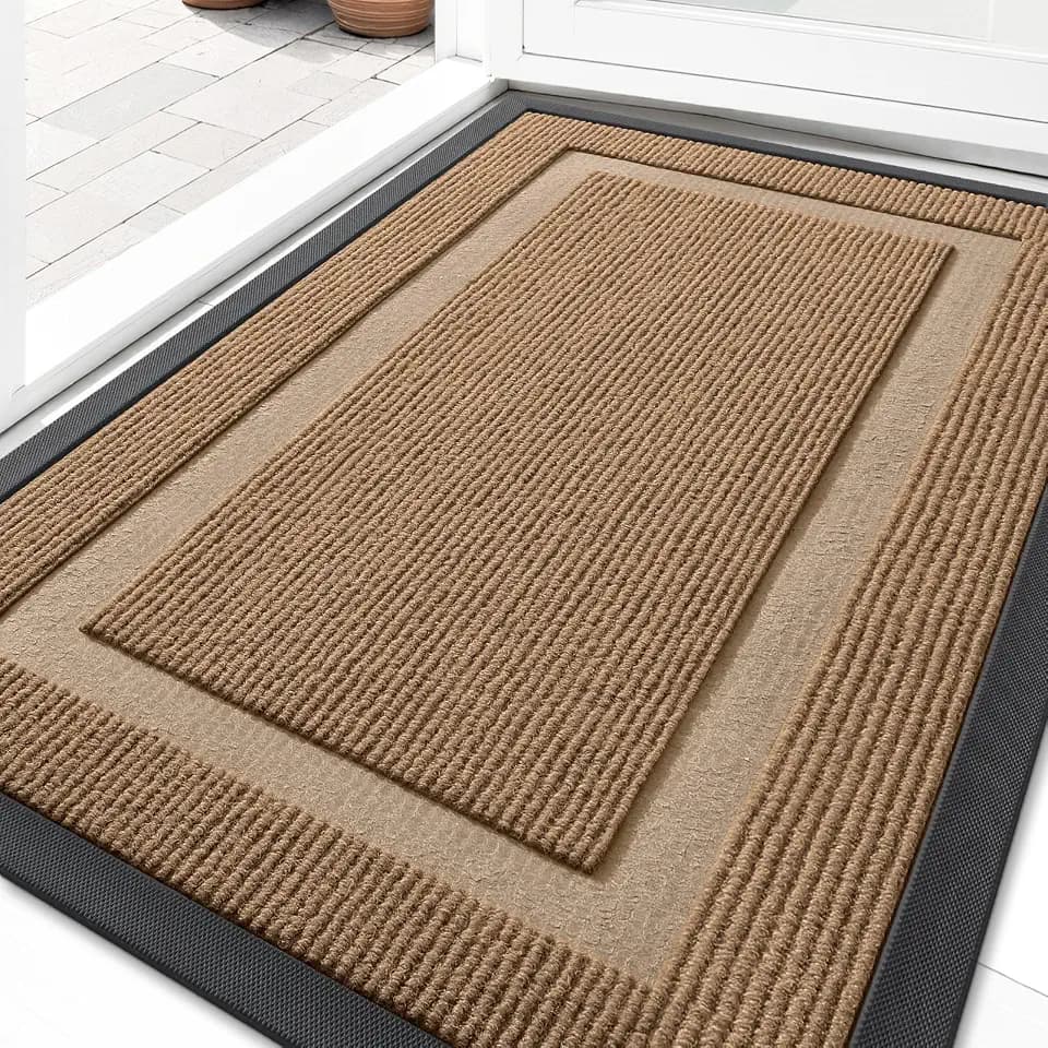 OLANLY Front Door Mat Outside 29.5x17, All-Season Heavy-Duty Rubber Doormat