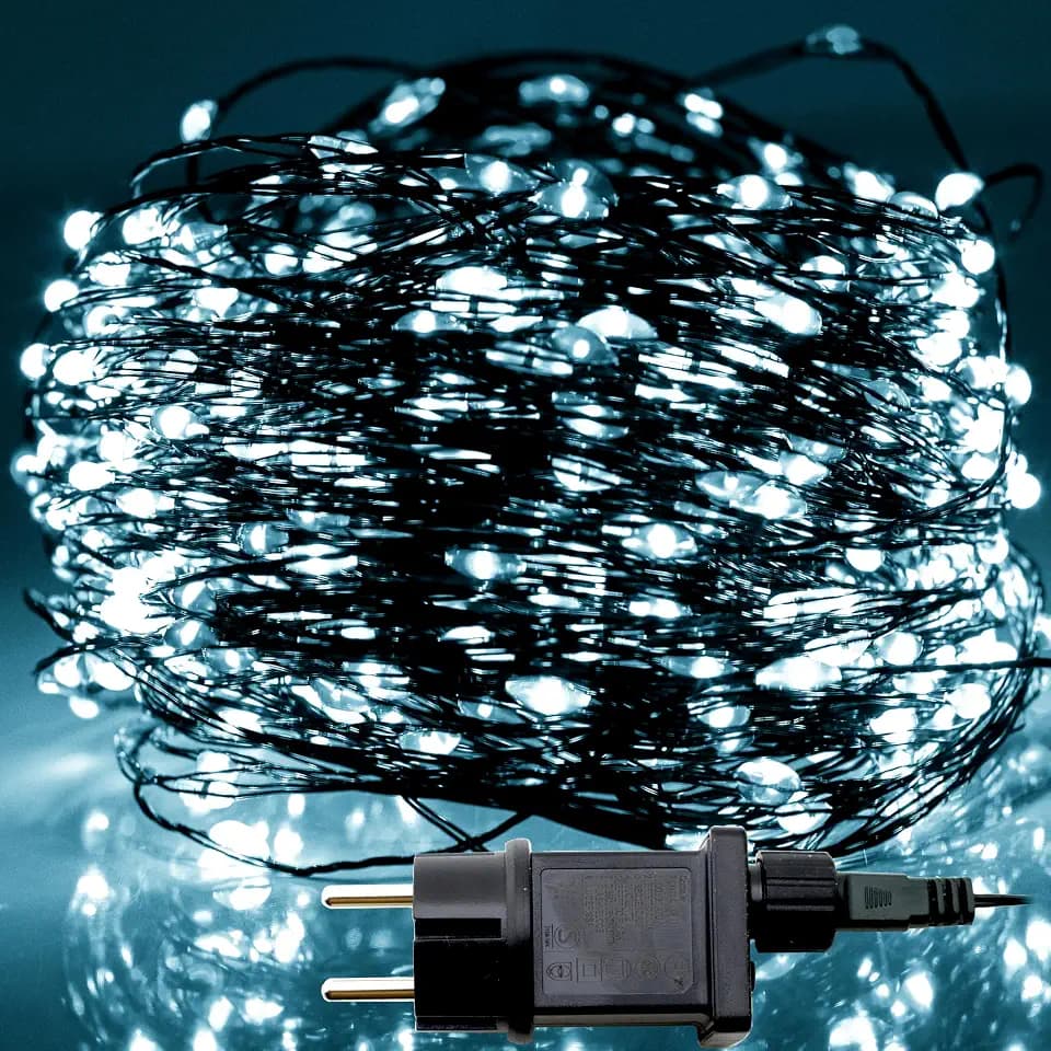 OXYN Birnen Micro LED Weihnachten 8 Spiele Licht 240 V Draht Grün Lampe Haus Baum Dekoration Weihnachten Hochzeit Party Hochzeit Krippe Außen Innen (300 Mikro-LEDs 20m Kaltweiß)