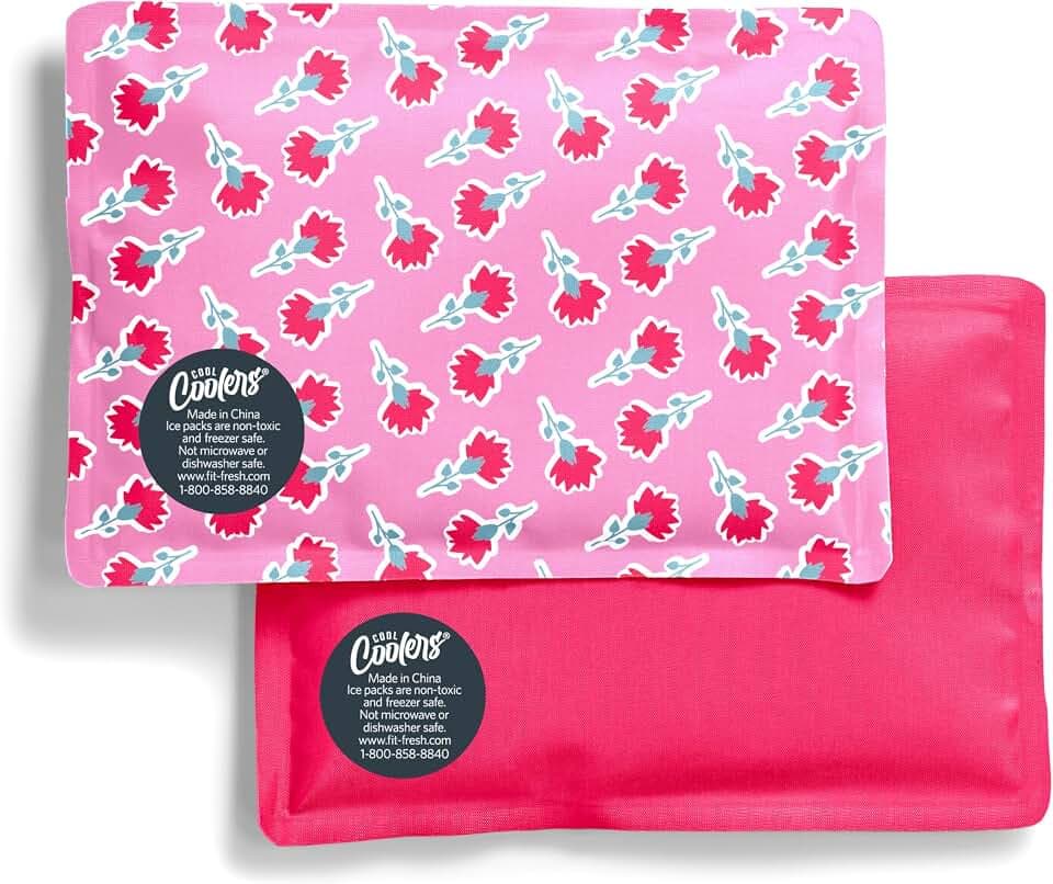 Fit & Fresh Cool Coolers Soft Ice Packs for Lunch Bags & Coolers, 2pk