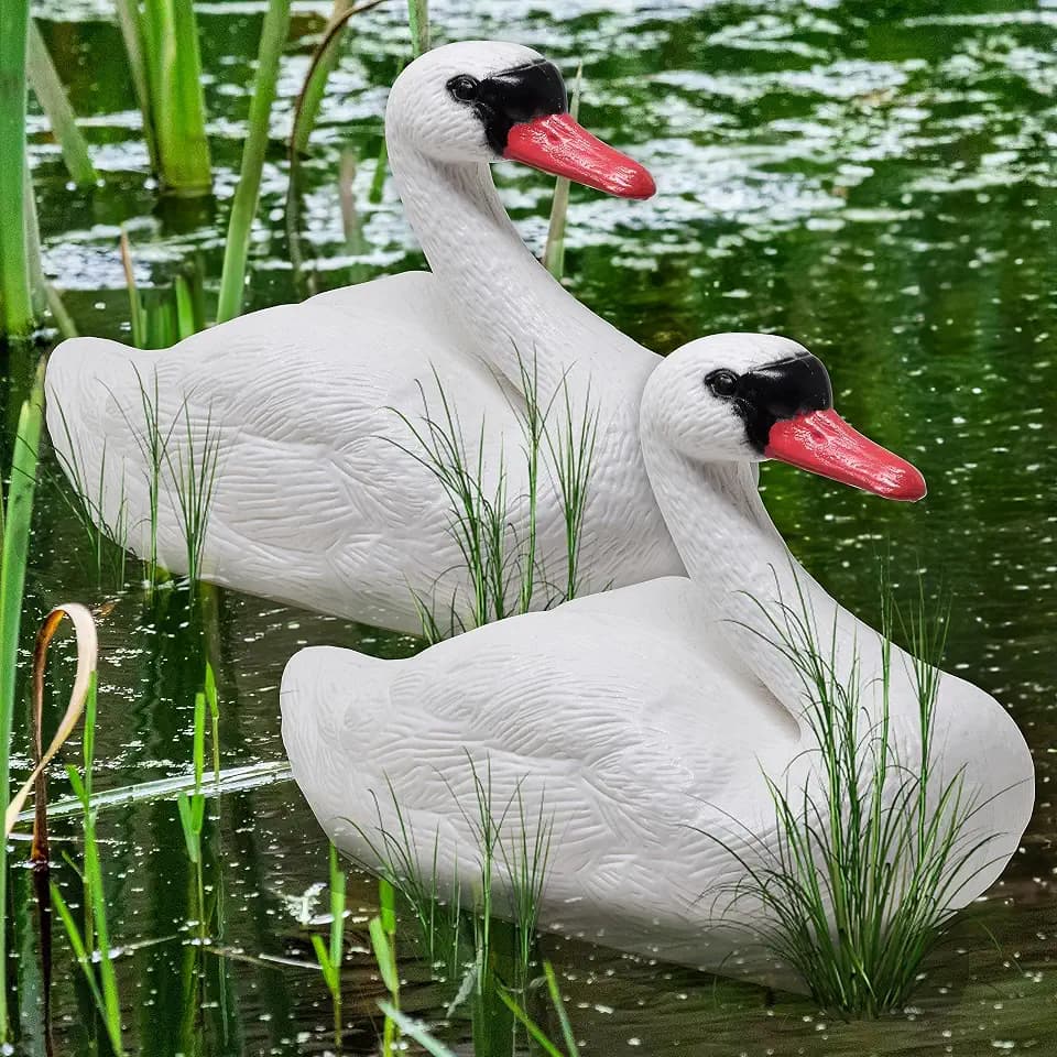 Swan Decoys for Geese | Floating Swan Decoy for Pool, Pond & Lake [2 Pack]