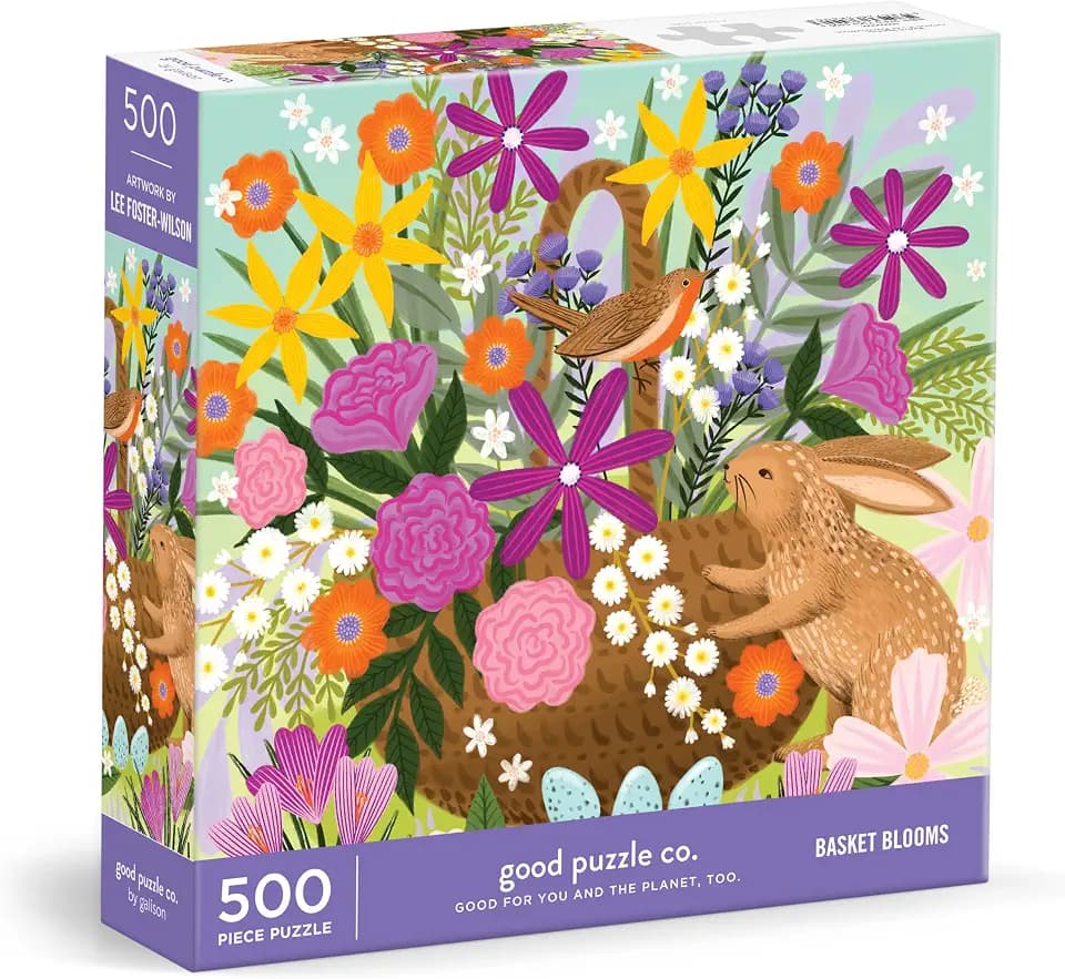 Good Puzzle co. - Basket Blooms 500 Piece Jigsaw Puzzle