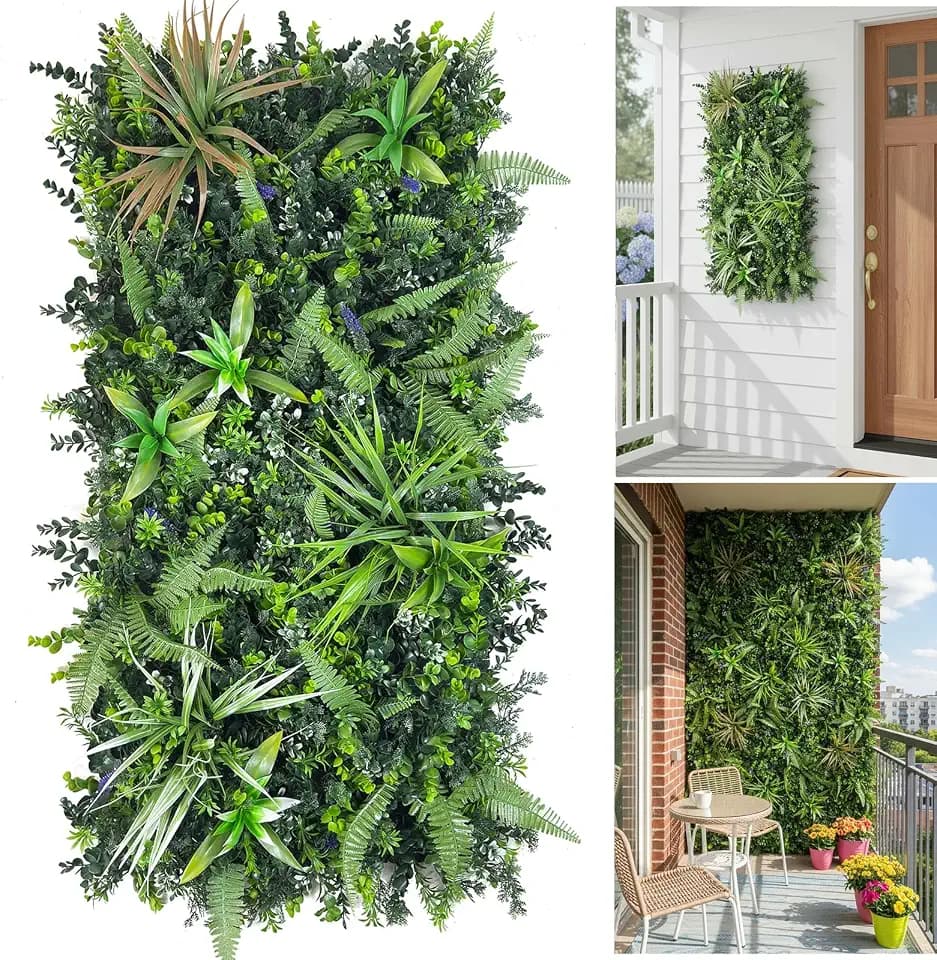 Artificial Greenery Grass Wall Panels Backdrop, 40" x 20" Green Wall Decor