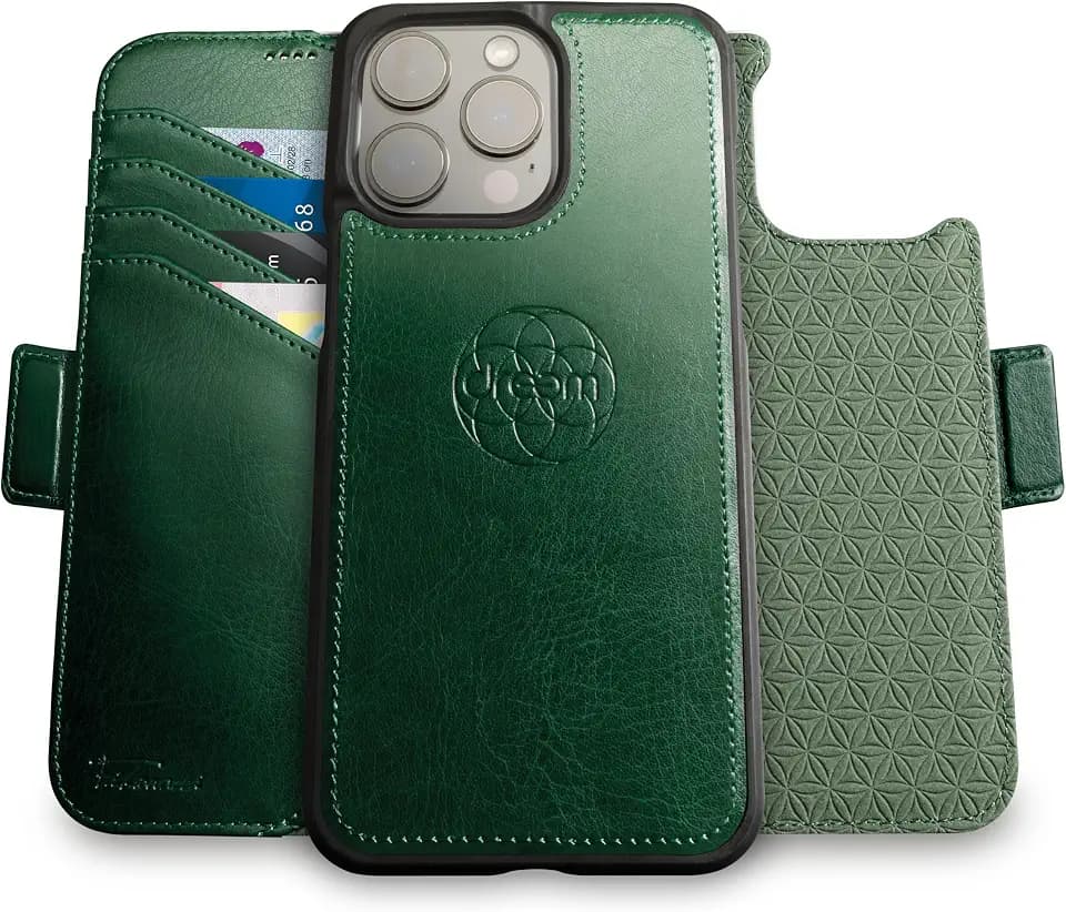 Dreem Vegan Leather Magnetic Detachable Wallet Case for iPhone 15 Pro Max