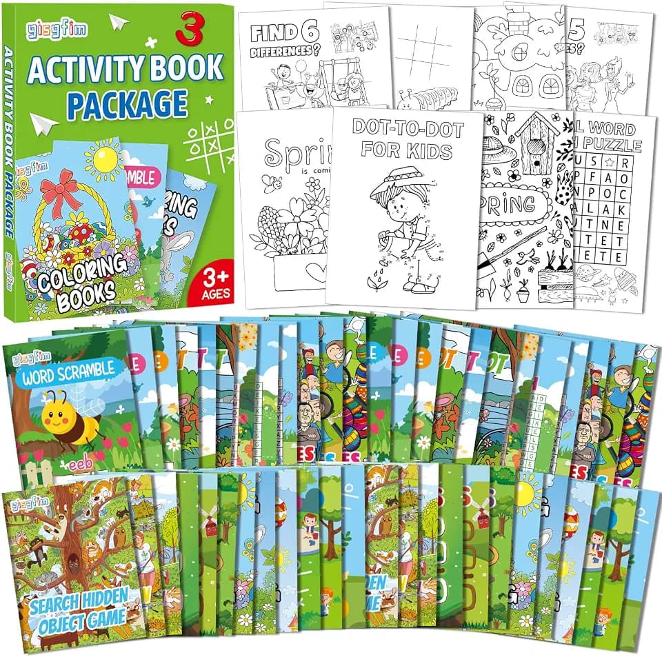 gisgfim 96 PCS Spring Mini Activity Books Bulk Coloring Books Party Favors