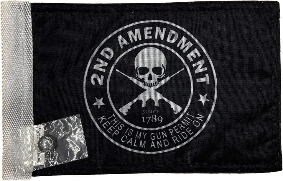 Durable Motorcycle Flag 2nd Amendment #1 Keep Calm And Ride On 6 x 9 Inch