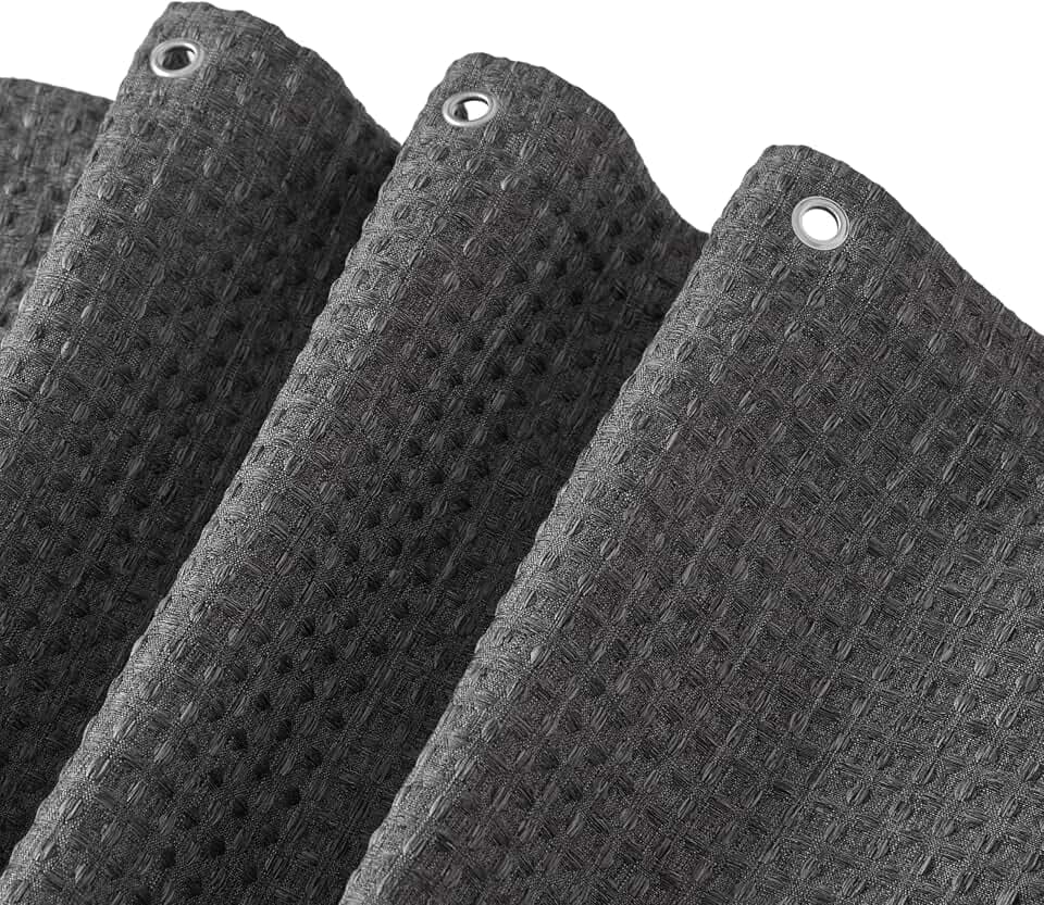 Madison Park Arbor Waffle Shower Curtain for Bathroom, 72 x 72, Charcoal