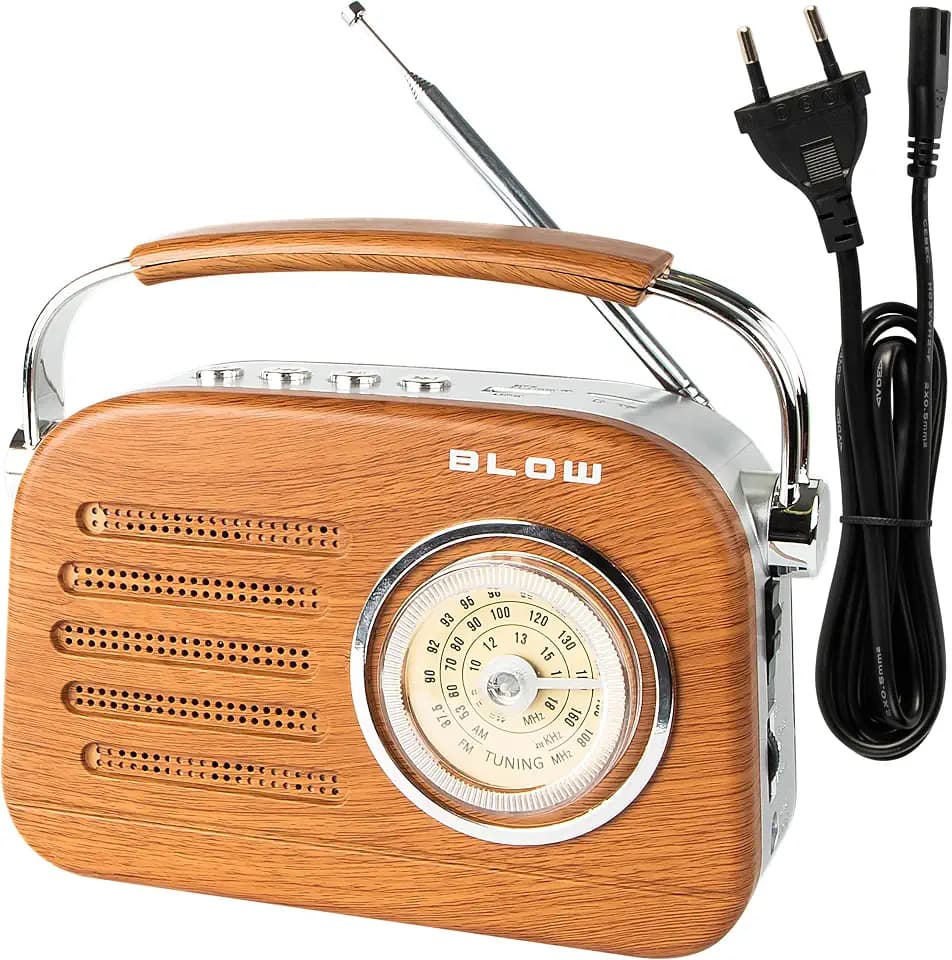 Blow RA3 Mobiles AM/FM/Retro-Radio | Blow RA3 | Bluetooth-Streaming USB/microSD | Netz-/Batteriebetrieb | Tragbares Retro-Design | Teleskopantenne 60 cm | Lautsprecher 2,5 Zoll
