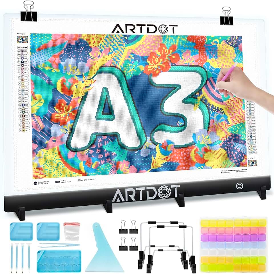 ARTDOT A3 LED Light Pad for Diamond Art Kits for Adults