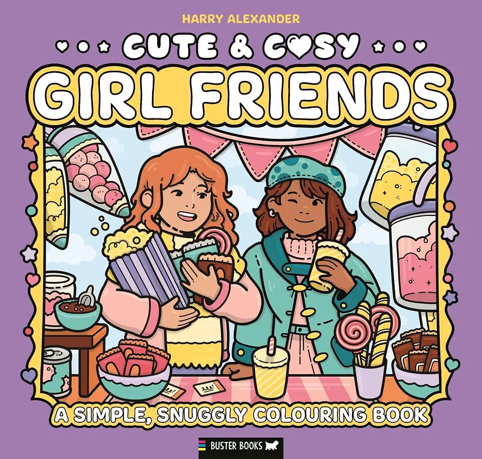 Cute & Cosy: Girl Friends: A Simple, Snuggly Colouring Book