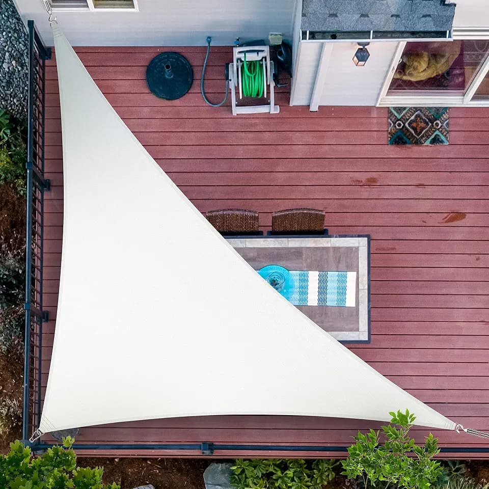 ShadeMart 14' x 14' x 19.8' White Triangle Shade Sail for Patio