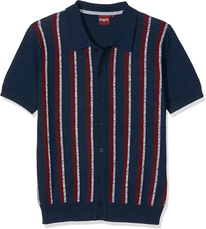 Merc of London Herren Wilmot Poloshirt, Blau (Navy 002), Small