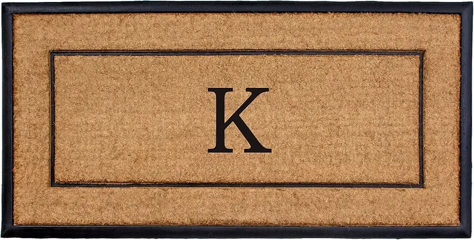 Calloway Mills AZ101632448K Maxen Monogram Doormat, 24" x 48", Natural/Black, Letter K