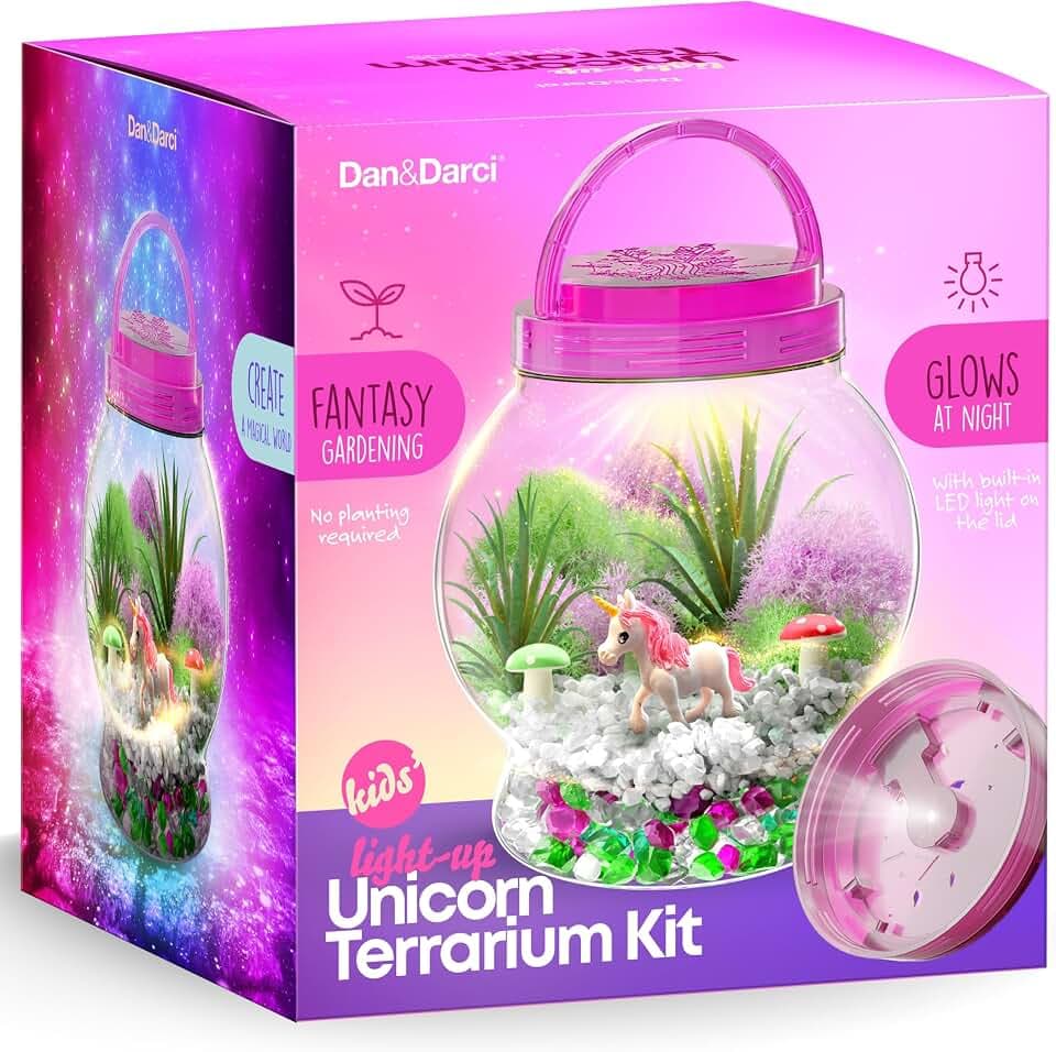Light-Up Unicorn Terrarium Kit for Kids - Kid Birthday Gifts - Unicorn Toys