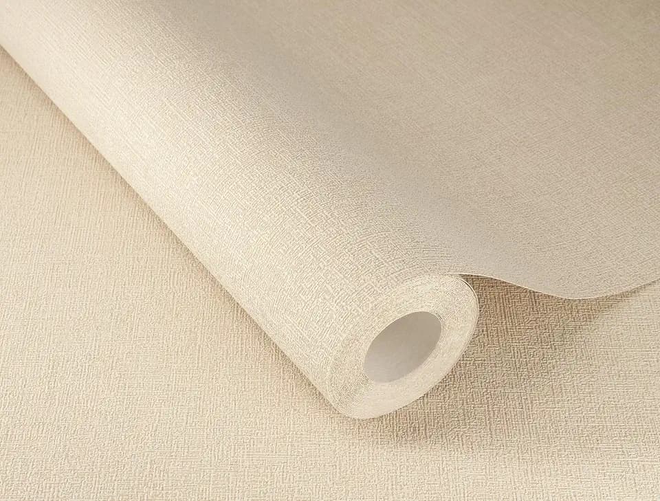 Rasch Tapete 654158 - Einfarbige Vliestapete mit Struktur in Sand - Unitapete - Kollektion Welcome Home