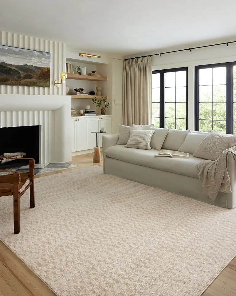 Loloi Kamala Ivory/Natural 5'-3" x 7'-9" Area Rug