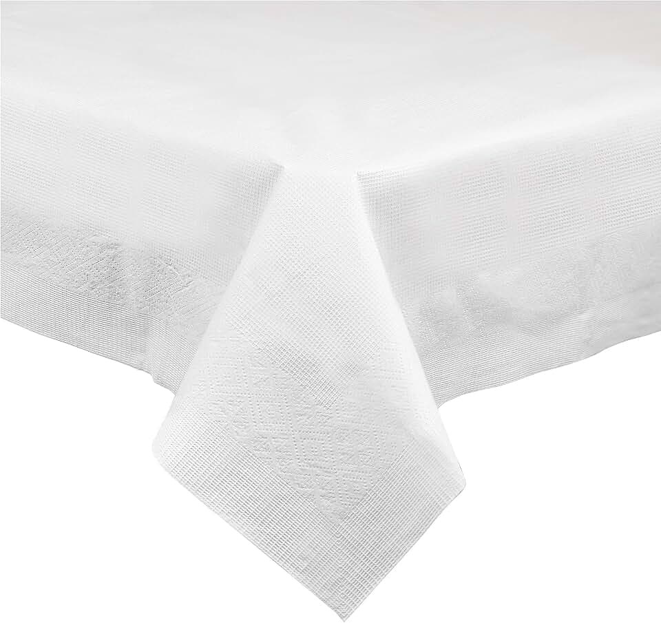 PLASTICPRO Disposable 3 Ply Paper & Plastic Tablecloth Absorbent Pack of 5